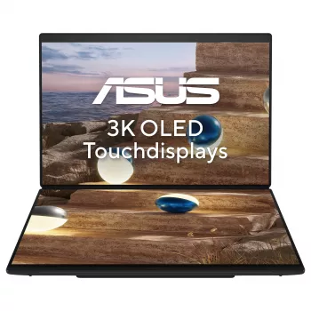 ASUS Zenbook Duo UX8407AA-SN469X Copilot+ PC sülearvuti, 14-tolline 3K OLED puutetundlik 144Hz, Intel Core Ultra 9 386H, 32GB LPDDR5x, 1TB SSD, Windows 11 Pro, saksa QWERTZ klaviatuur