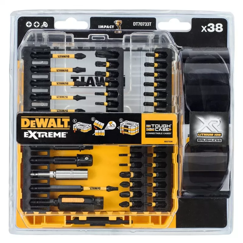DEWALT DT70733T-QZ 38-osaline kruvikeeraja otsikute komplekt magnetilise otsikuhoidjaga
