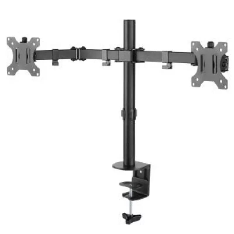 Maclean MC-884 Single Monitor Desk Mount for 17-32 inch Screens, Black, Gas Spring, USB 3.0