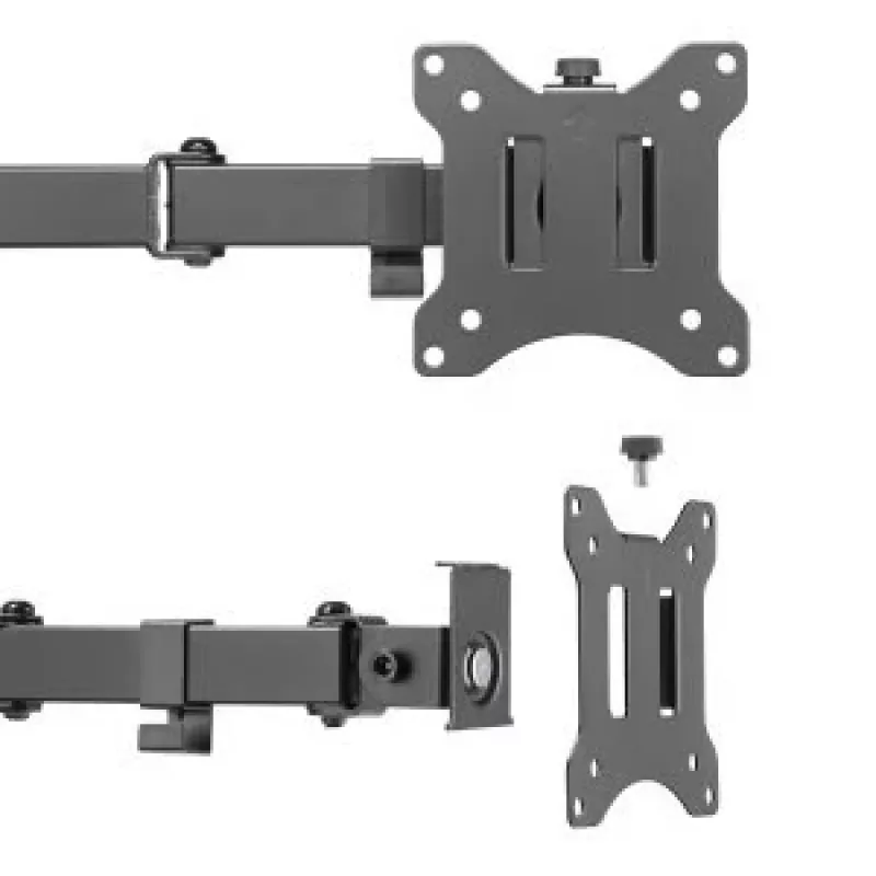 Maclean MC-884 Single Monitor Desk Mount for 17-32 inch Screens, Black, Gas Spring, USB 3.0