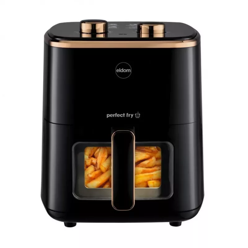 ELDOM FRITTA Rasvavaba Fritüür 5.0 L Reguleeritav Temp. Taimer 1500 W Üksik 5 L Eraldiseisev Kuumaõhufritüür Must