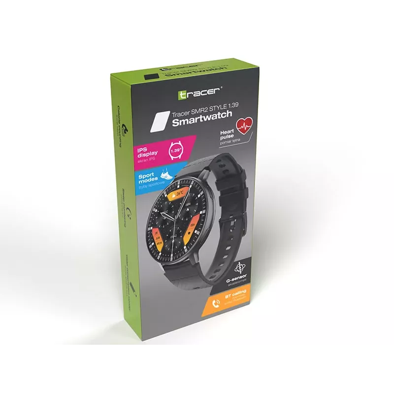 TRACER Smartwatch SMR2 Style 1.39in AMOLED Must
