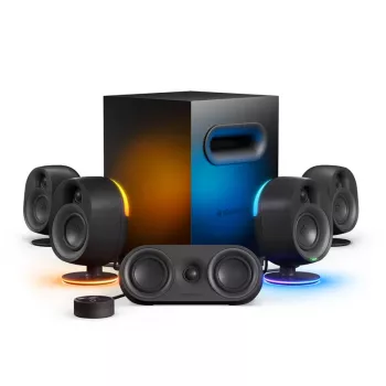 SteelSeries Arena 9 5.1 kanaliga kõlarisüsteem juhtmevaba subwooferi, Bluetooth 5.0 ja RGB-valgustusega, must