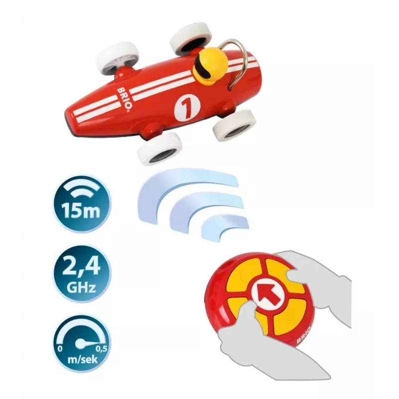 BRIO RC Rennwagen kaugjuhtimisega, punane/valge