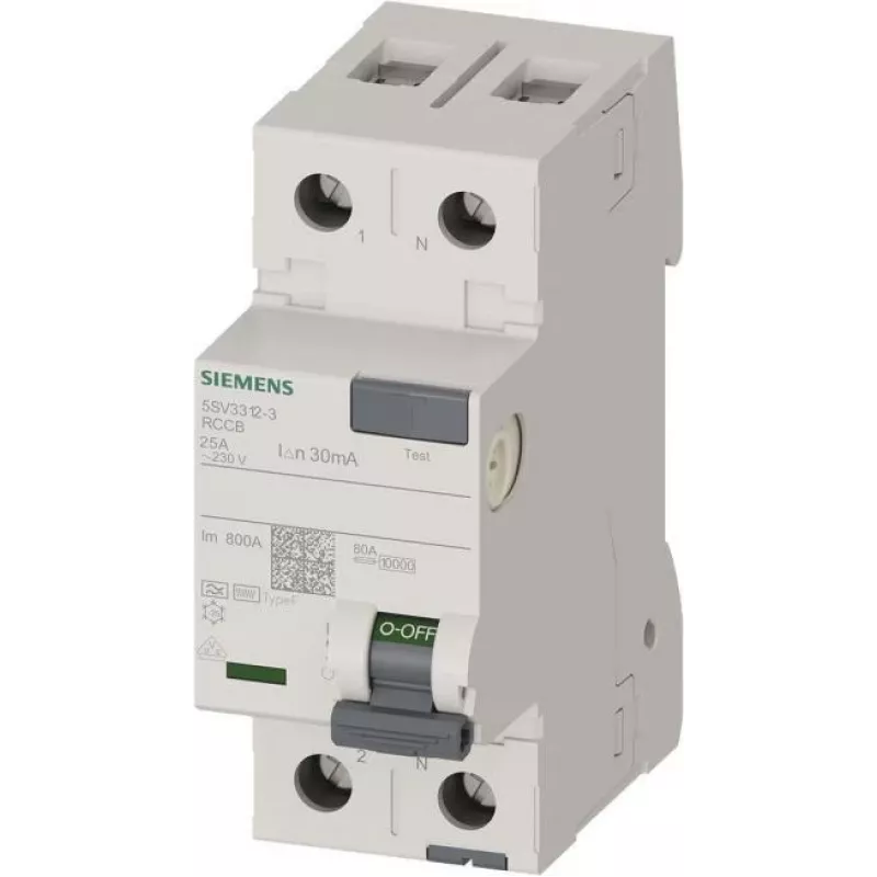 Siemens 5SV3312-3 Residual Current Circuit Breaker Type F 25A 30mA 230V 2TE