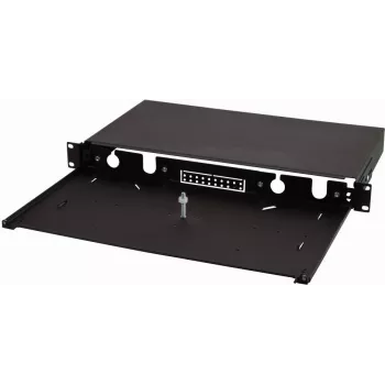 LogiLink FB0001B 19 inch 1U Extendable Fiber Optic Splice Box, Empty Housing, Black