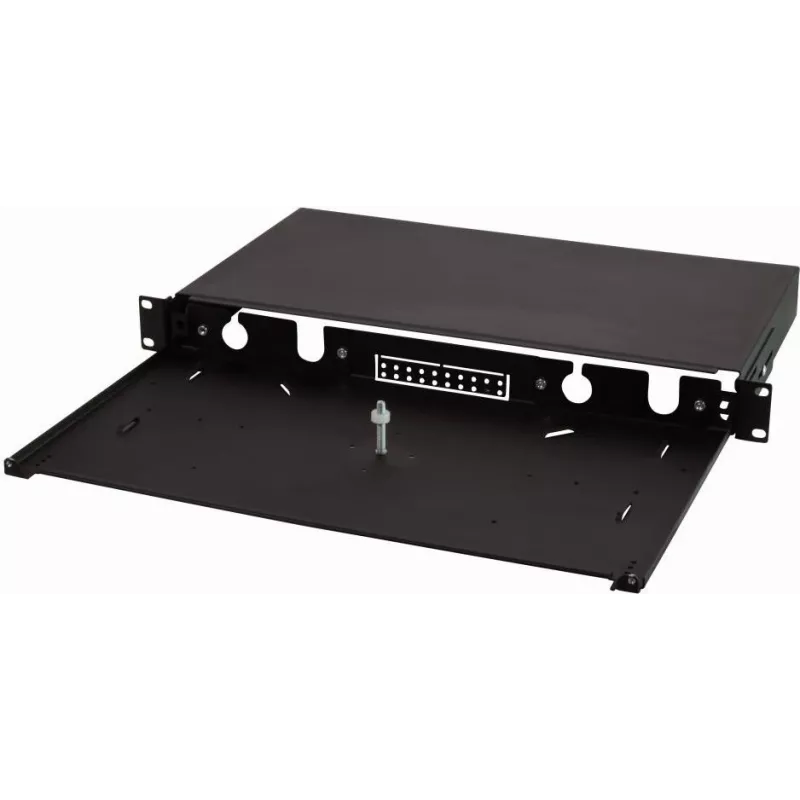 LogiLink FB0001B 19 inch 1U Extendable Fiber Optic Splice Box, Empty Housing, Black
