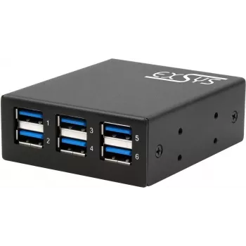 Exsys USB 3.2 Gen 1 Hub 15kV ESD kaitsega, DIN-Rail kinnitus, 6-port (EX-11246HMS)