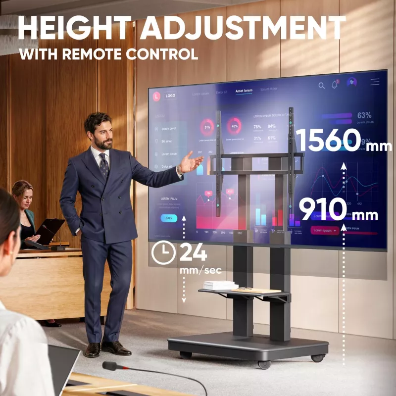 ONKRON TS2811E-B mobiilne TV alus 50-120-tollistele ekraanidele, must
