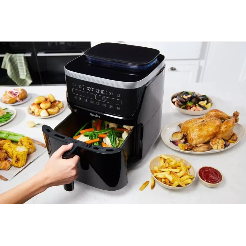 Breville VDF133X Õlivaba aurufritüür, 7L, 1700W, must/hõbe