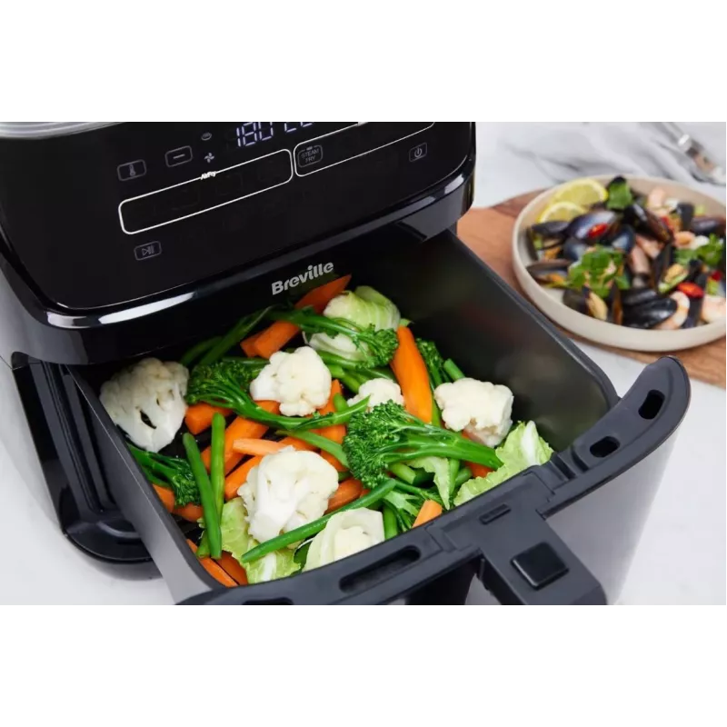 Breville VDF133X Õlivaba aurufritüür, 7L, 1700W, must/hõbe