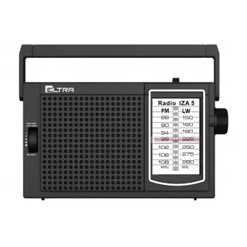 ELTRA Radio IZA-5 Black Kaasaskantav FM-raadio AM LW-lainetega, AUX-sisend, Aku/võrgutoide