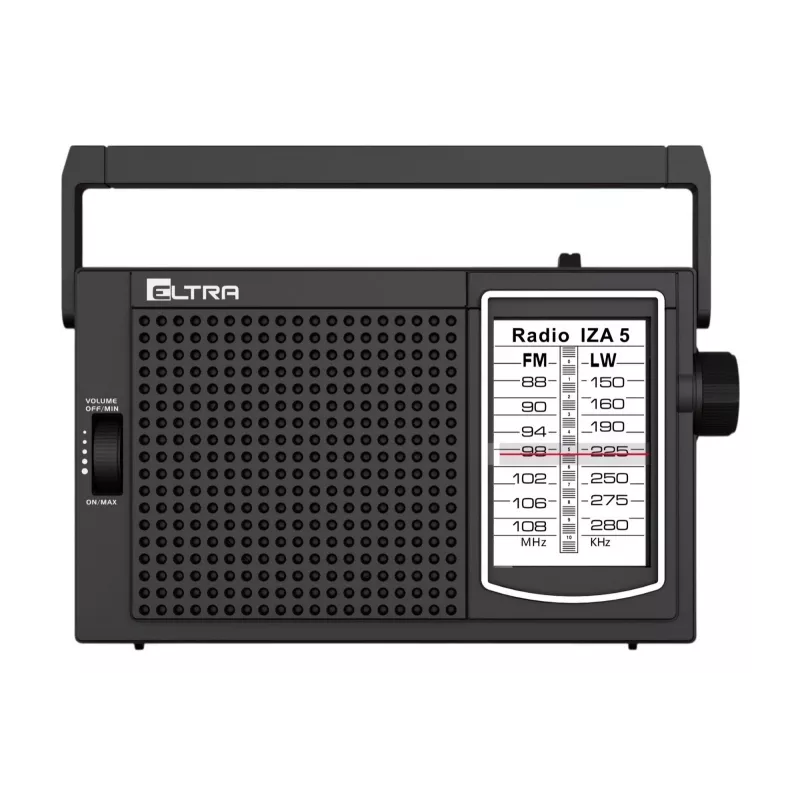 ELTRA Radio IZA-5 Black Kaasaskantav FM-raadio AM LW-lainetega, AUX-sisend, Aku/võrgutoide