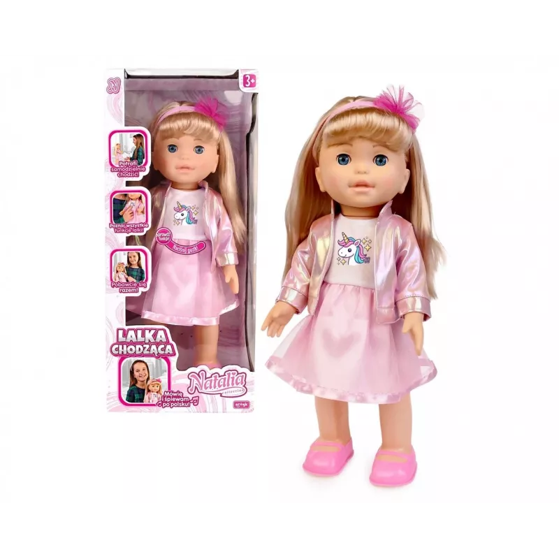 ARTYK Walking Doll Natalia 40 cm Interactive Doll Speaks Sings Walks