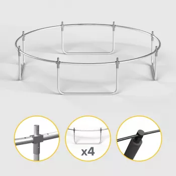 REBEL Active Trampoline PRO 8ft/244cm with Safety Net and Ladder