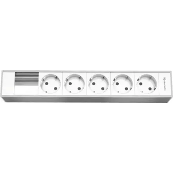 Kindermann Module Panel for 6 Plates - Socket Enclosure - Power Supply X 5 - Natural Aluminium (7449000305)