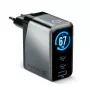 EVERACTIVE SC-670Q GaN 67W USB-C laadija 2x USB-C ja 1x USB-A, Quick Charge 4+, PD 3.0, must