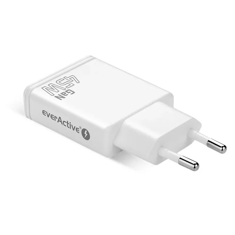 EVERACTIVE GaN QC3.0 45W USB-C seinadapter SC-460Q Valge