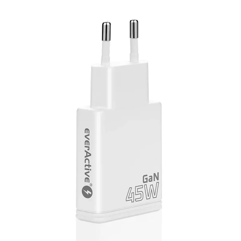 EVERACTIVE GaN QC3.0 45W USB-C seinadapter SC-460Q Valge