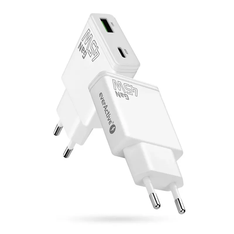 EVERACTIVE GaN QC3.0 45W USB-C seinadapter SC-460Q Valge