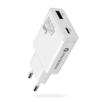 EVERACTIVE GaN QC3.0 45W USB-C seinadapter SC-460Q Valge
