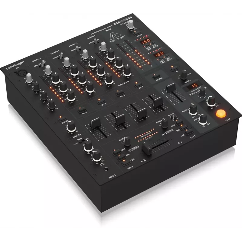 Behringer DJX900USB Professional 5-kanaliline DJ-mikser INFINIUM Contact-Free VCA-ristfaderiga, täiustatud digitaalsete efektide ja USB/heliliidesega