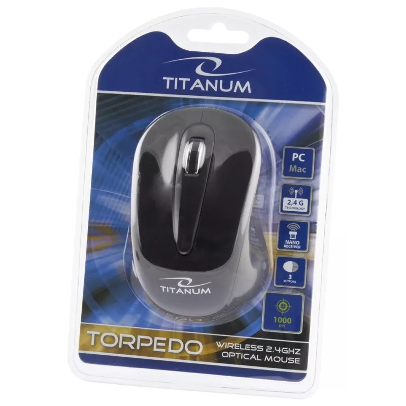 ESPERANZA Titanum TM104K Wireless Optical Mouse 1000 DPI, 2.4 GHz, 3 Buttons, Black