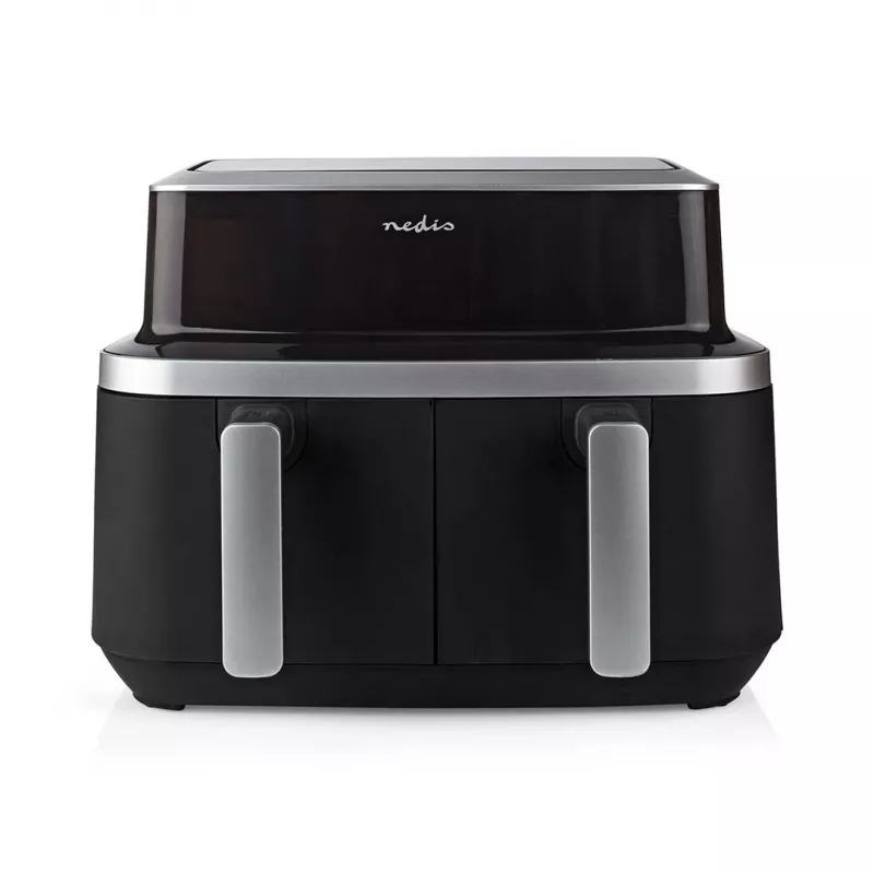 Nedis KAAF320BK Hot Air Fryer Dual Basket 8.4 L 2600 W Digital Touchscreen Black