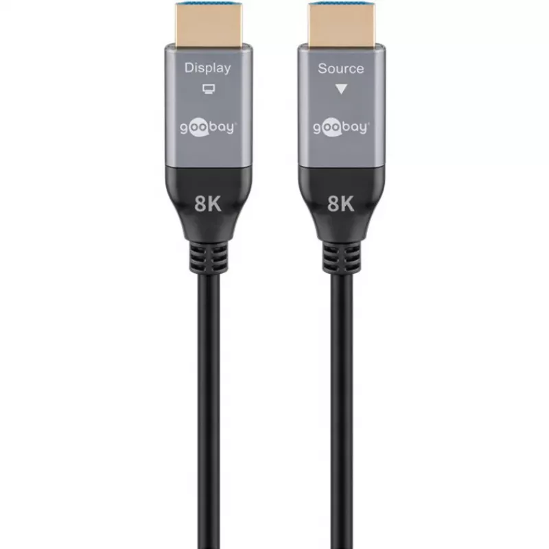 Goobay 76274 Active Optical HDMI-kaabel (AOC) 8K/60Hz 48 Gbit/s 10m Must/Hall