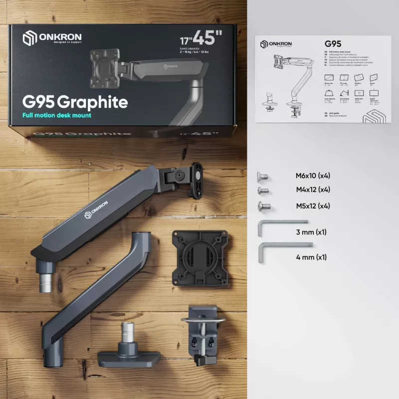 ONKRON G95-G lauakinnitus 17-45-tollistele monitoridele, grafiithall
