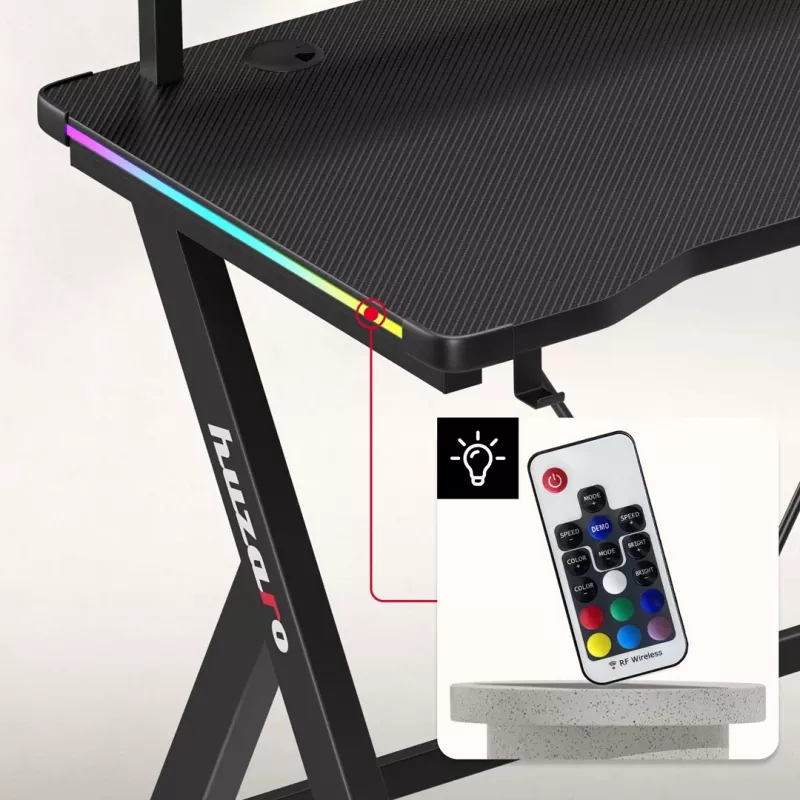 HUZARO Hero 1.9 RGB Black Gaming Desk