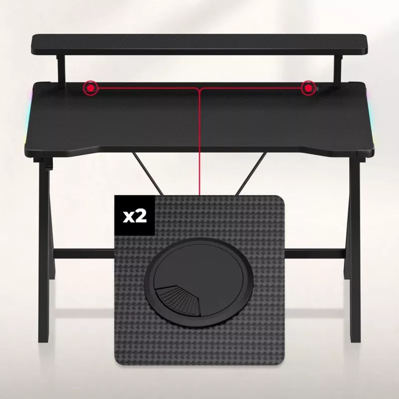 HUZARO Hero 1.9 RGB Black Gaming Desk