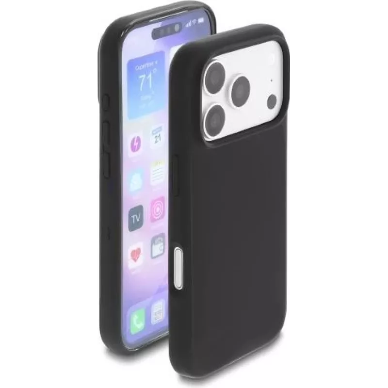 Delock Soft-Touch Silikoonist Kaitseümbris iPhone 15 Pro jaoks, Must (81644)
