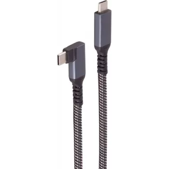 ShiverPeaks BASIC-S USB-C laadimiskaabel, 3.2, 90°, 100W PD, tekstiil, 1m (BS14-75014)