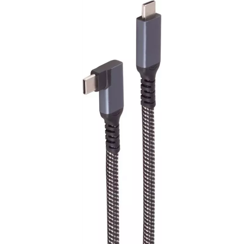 ShiverPeaks BASIC-S USB-C laadimiskaabel, 3.2, 90°, 100W PD, tekstiil, 1m (BS14-75014)