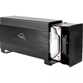 OWC Mercury Elite Pro Dual - Väline RAID-korpus - 2-kohaline - 2.5/3.5 tolli - SATA I/II/III - USB 3.1 Gen 1 & eSATA - Alumiinium - Must