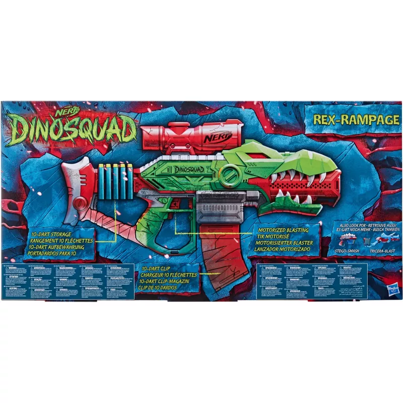 HASBRO Nerf DinoSquad Rex-Rampage Motoriseeritud Noolepüss - Roheline/Oranž