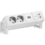 Bachmann DESK2 Pure White laua toiteplokk 2x Schuko pistikupesa ja 65W USB-C PD, 0,2 m kaabel, RAL 9010