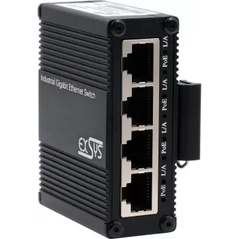 EXSYS EX-62021PoE-P 5-Port Industrial Gigabit Micro Switch PoE läbivooluga, haldamata