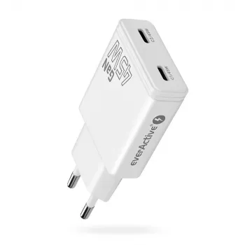 EVERACTIVE GaN 45W USB-C Laadija QC3.0 SC-465Q Valge