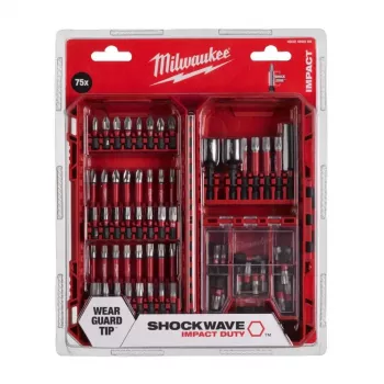 Milwaukee Shockwave Impact Duty puurimis- ja kruvimiskomplekt, 75 tükki