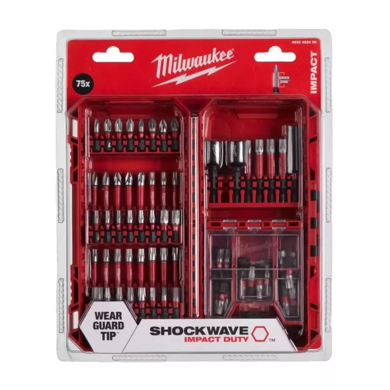 Milwaukee Shockwave Impact Duty puurimis- ja kruvimiskomplekt, 75 tükki