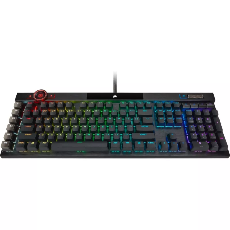 Corsair K100 RGB Gaming Keyboard, CORSAIR OPX Optical-Mechanical Switches, RGB LED, Black