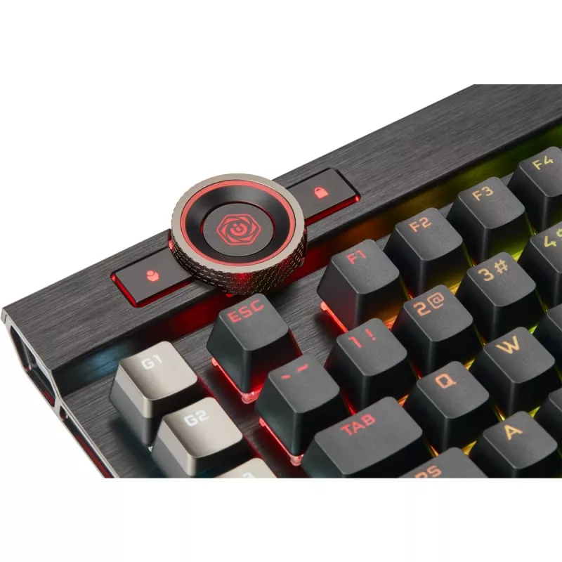 Corsair K100 RGB Gaming Keyboard, CORSAIR OPX Optical-Mechanical Switches, RGB LED, Black