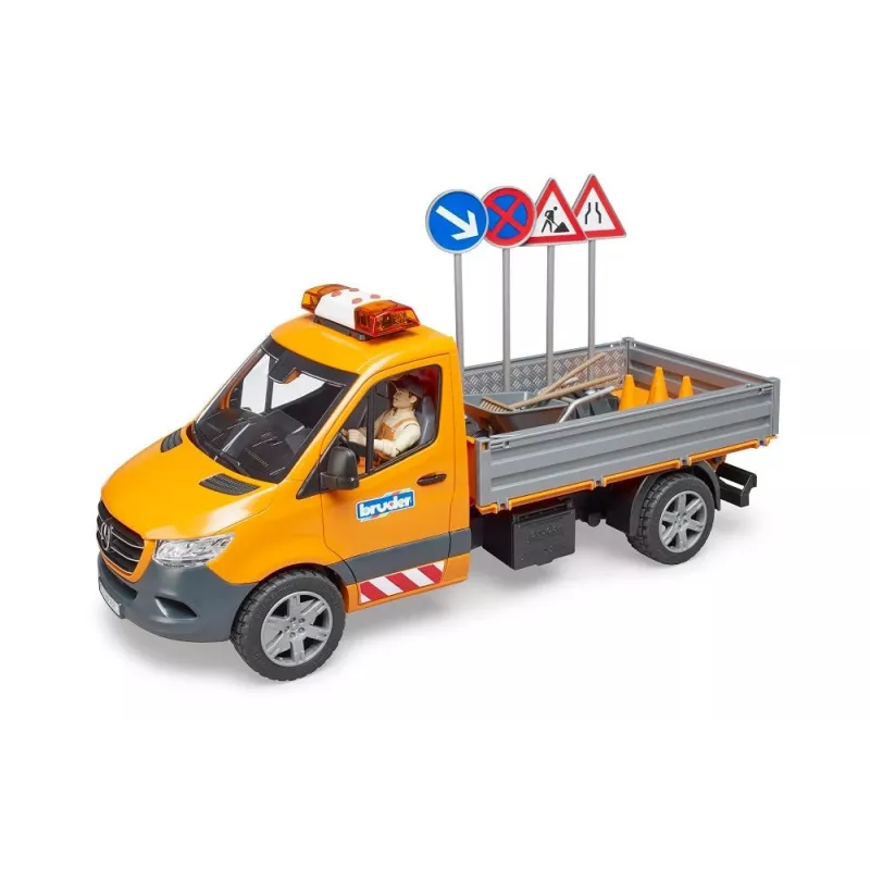 BRUDER MB Sprinter Municipal valgus- ja helimooduliga, oranž, mõõtkavas 1:16