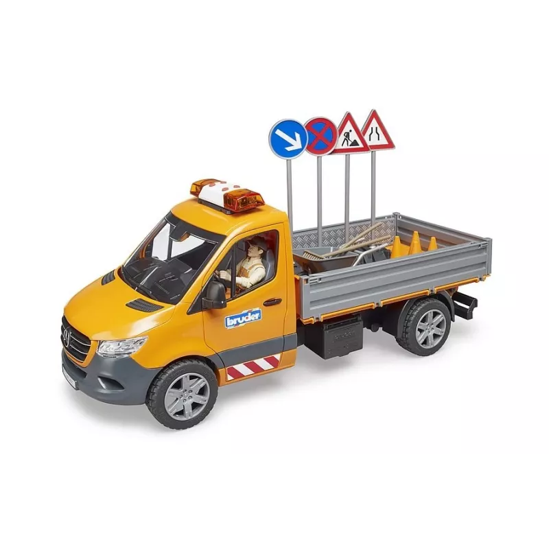BRUDER MB Sprinter Municipal valgus- ja helimooduliga, oranž, mõõtkavas 1:16