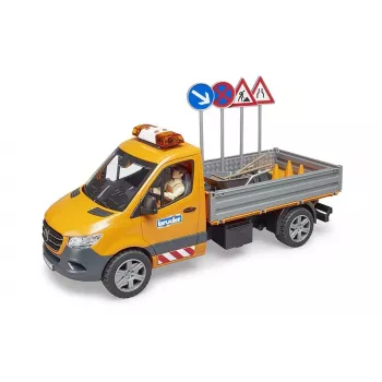 BRUDER MB Sprinter Municipal valgus- ja helimooduliga, oranž, mõõtkavas 1:16