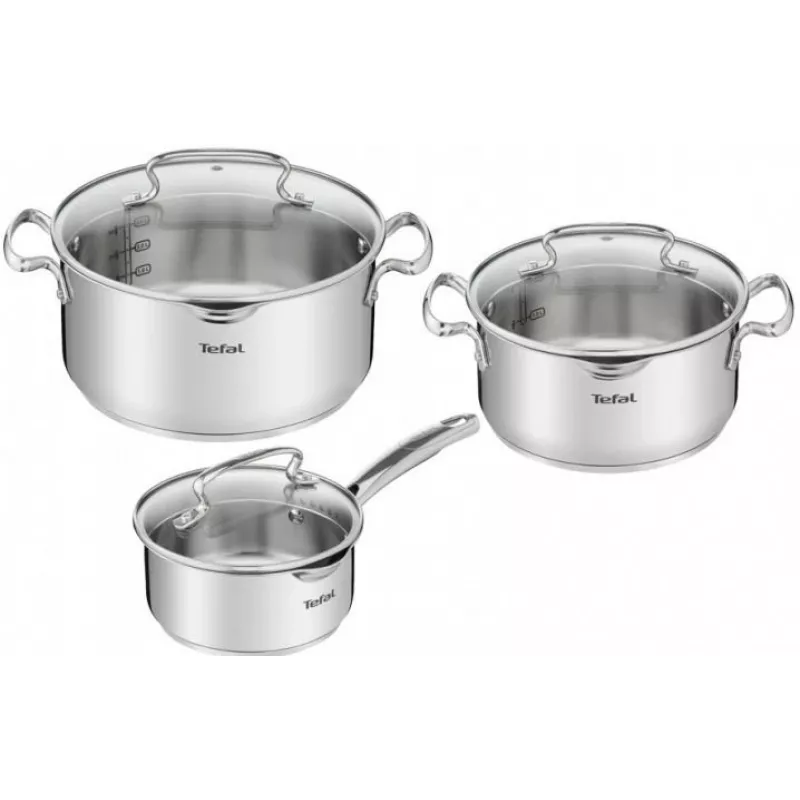 Tefal Duetto+ G719S674 6-osaline roostevabast terasest pottide ja pannide komplekt