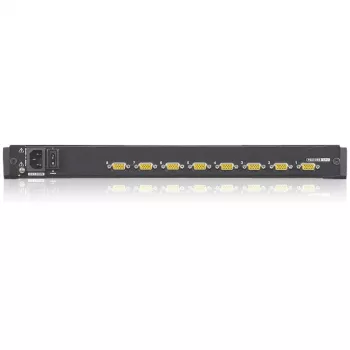 ATEN CL1308N LCD KVM-konsool 8-pordilise KVM-lülitiga - 19 inch LCD, PS/2 ja USB, VGA, 1280x1024, must, 1U riiulisse paigaldatav