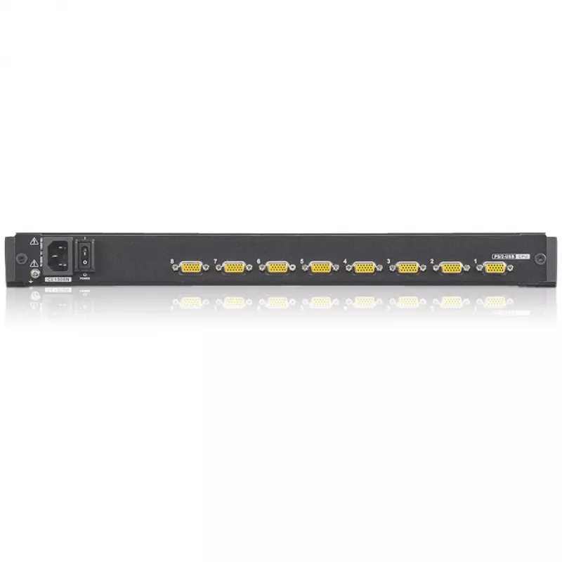 ATEN CL1308N LCD KVM-konsool 8-pordilise KVM-lülitiga - 19 inch LCD, PS/2 ja USB, VGA, 1280x1024, must, 1U riiulisse paigaldatav